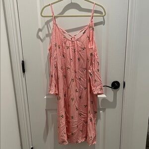Pink Cold Shoulder Dress